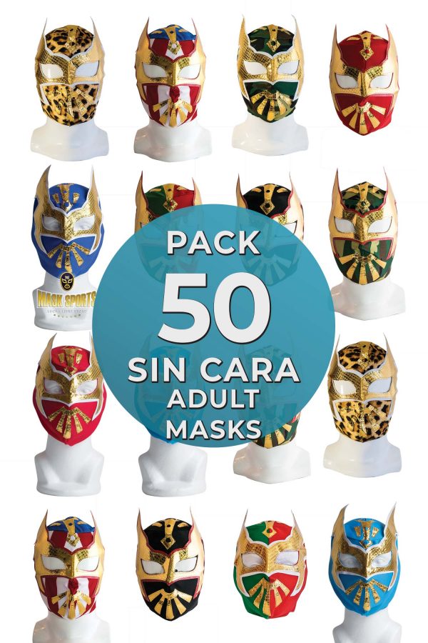 Wholesale SIN CARA Economic Adult pack of 50 lucha libre masks